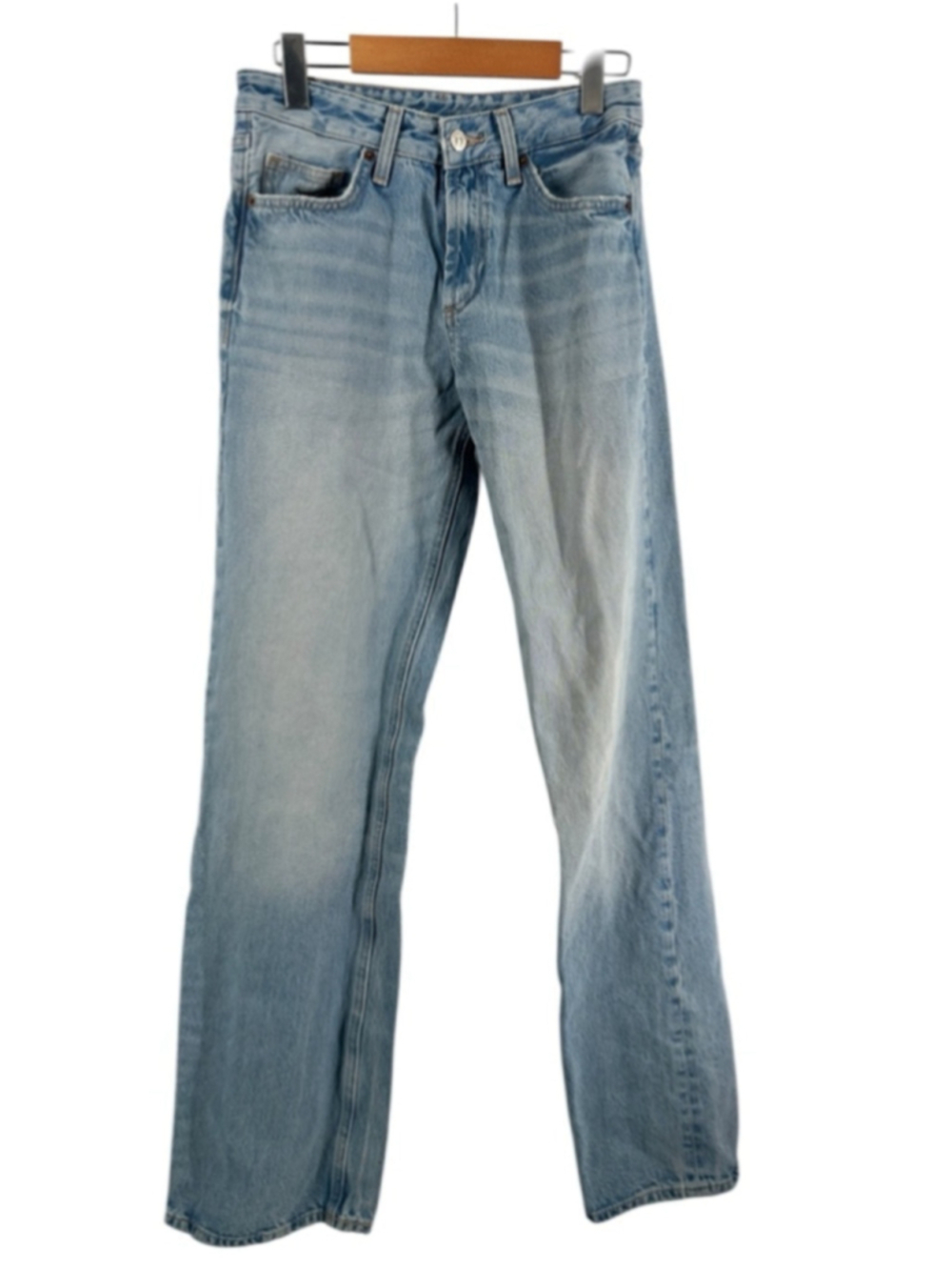 Zara High-Rise straight Jeans light wash y2k classic luxury minimalist sz 4